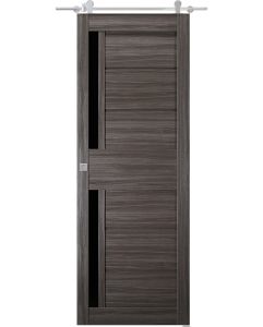 Prefinished Esta Bl Vetro Gray Oak Modern Interior Barn Door
