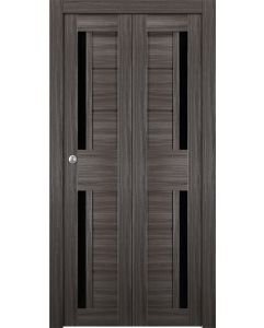 Prefinished Esta Bl Vetro Gray Oak Modern Interior Bi-Fold 2 Door