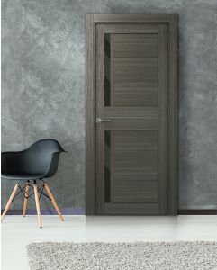 Prefinished Esta Bl Vetro Gray Oak Modern Interior Single Door