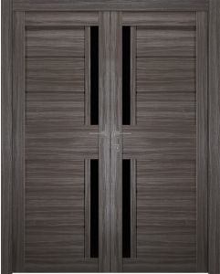 Prefinished Esta Bl Vetro Gray Oak Modern Interior Double Door
