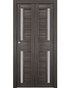 Prefinished Esta Vetro Gray Oak Modern Interior Bi-Fold 2 Door
