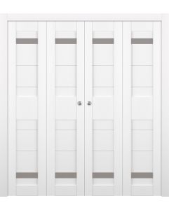 Prefinished Imma Vetro Bianco Noble Modern Interior Bi-Fold 4 Door