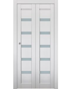 Prefinished Leora Vetro Bianco Noble Modern Interior Bi-Fold 2 Door