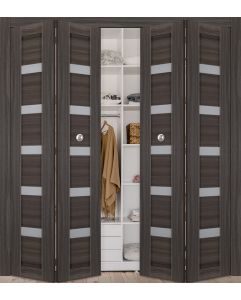 Prefinished Leora Vetro Gray Oak Modern Interior Bi-Fold 4 Door