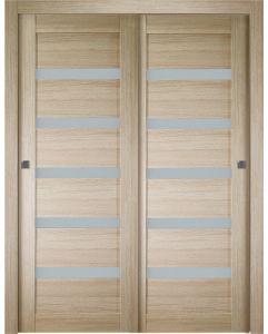 Prefinished Leora Vetro Shambor Modern Interior Bypass Door