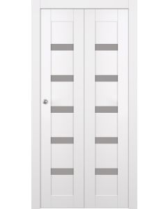 Prefinished Leora Vetro Snow White Modern Interior Bi-Fold 2 Door
