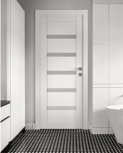 Prefinished Leora Vetro Snow White Modern Interior Single Door