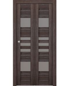 Prefinished Leti Vetro Gray Oak Modern Interior Bi-Fold 2 Door