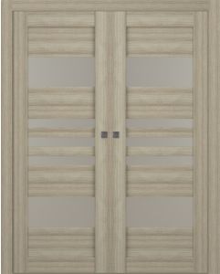 Prefinished Leti Vetro Shambor Modern Interior Double Pocket Door