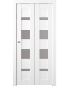 Prefinished Mirella Vetro Bianco Noble Modern Interior Bi-Fold 2 Door