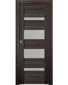 Prefinished Mirella Vetro Gray Oak Modern Interior Single Pocket Door