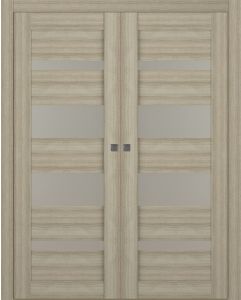 Prefinished Mirella Vetro Shambor Modern Interior Double Pocket Door
