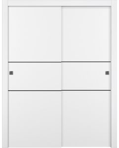 Prefinished Optima 2H Black Snow White Modern Interior Bypass Door