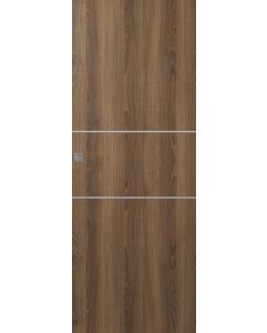 Prefinished Optima 2H Pecan Nutwood Modern Interior Magic Door