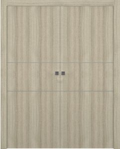 Prefinished Optima 2H Shambor Modern Interior Double Pocket Door