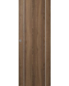 Prefinished Optima 2U Pecan Nutwood Modern Interior Magic Door
