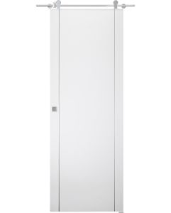 Prefinished Optima 2U Snow White Modern Interior Barn Door