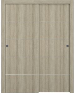 Prefinished Optima 4H Shambor Modern Interior Bypass Door