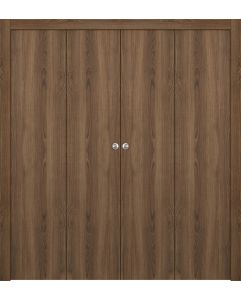 Prefinished Optima Pecan Nutwood Modern Interior Bi-Fold 4 Door
