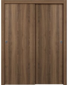 Prefinished Optima Pecan Nutwood Modern Interior Bypass Door