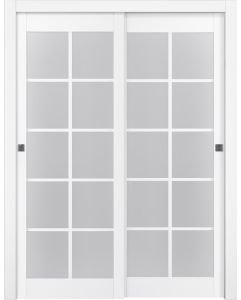 Prefinished Palladio 10 Lite Vetro Bianco Noble Modern Interior Bypass Door