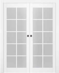 Prefinished Palladio 10 Lite Vetro Bianco Noble Modern Interior Double Pocket Door