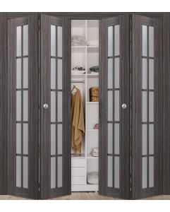 Prefinished Palladio 10 Lite Vetro Gray Oak Modern Interior Bi-Fold 4 Door
