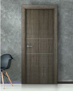 Prefinished Palladio 2H Gray Oak Modern Interior Single Door