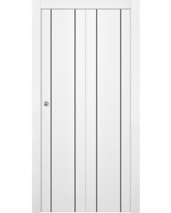 Prefinished Palladio 2U Black Bianco Noble Modern Interior Bi-Fold 2 Door