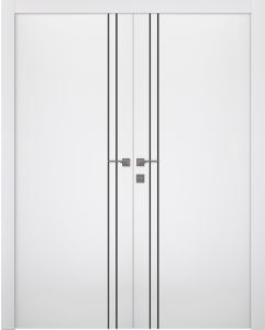 Prefinished Palladio 2V Black Bianco Noble Modern Interior Double Door