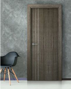 Prefinished Palladio 2V Gray Oak Modern Interior Single Door