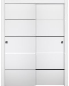 Prefinished Palladio 4H Black Bianco Noble Modern Interior Bypass Door