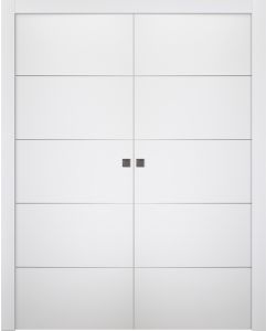 Prefinished Palladio 4H Bianco Noble Modern Interior Double Pocket Door