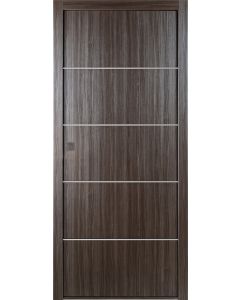Prefinished Palladio 4H Gray Oak Modern Interior Single Pocket Door