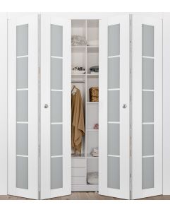 Prefinished Palladio 5 Lite Vetro Bianco Noble Modern Interior Bi-Fold 4 Door