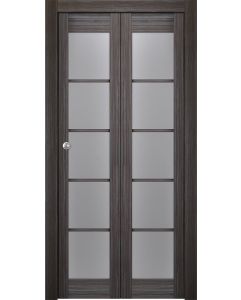 Prefinished Palladio 5 Lite Vetro Gray Oak Modern Interior Bi-Fold 2 Door