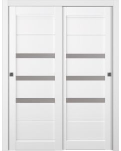 Prefinished Rita Vetro Bianco Noble Modern Interior Bypass Door