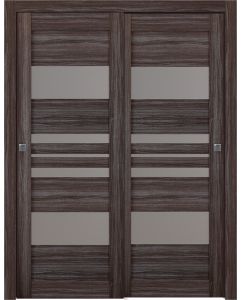 Prefinished Romi Vetro Gray Oak Modern Interior Bypass Door