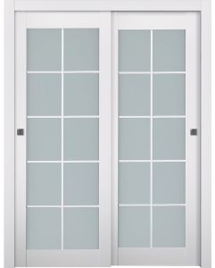 Prefinished Smart Pro 10 Lite Vetro Polar White Modern Interior Bypass Door