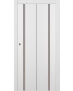 Prefinished Smart Pro 208 Vetro Polar White Modern Interior Bi-Fold 2 Door