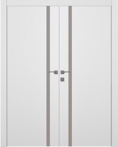 Prefinished Smart Pro 208 Vetro Polar White Modern Interior Double Door