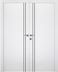 Prefinished Smart Pro 2V Black Polar White Modern Interior Double Door