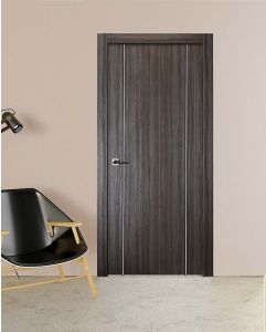 Prefinished Unica 2U Gray Oak Modern Interior Single Door