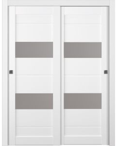 Prefinished Vita Vetro Bianco Noble Modern Interior Bypass Door