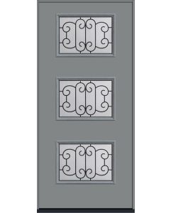 80 Riserva Modern Pulse Ari 3-Lite Smooth Fiberglass Single Door , WBD Impact