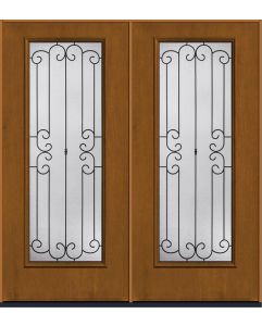 96 Riserva Full Lite Mahogany Fiberglass Double Doors , WBD Impact