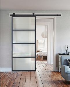 4 Lite Contemporary Metal Single Barn Door