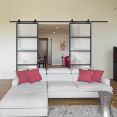 4 Lite Contemporary Metal Double Barn Door