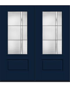 80 Axis 3/4 Lite 1 Panel Smooth Fiberglass Double Doors , WBD Impact