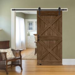 Double X Barn Single Door- Knotty Alder